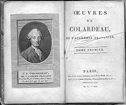Oeuvres de Colardeau, de l'Academie francaise, Tome premier, Pillot, Paris, 1803